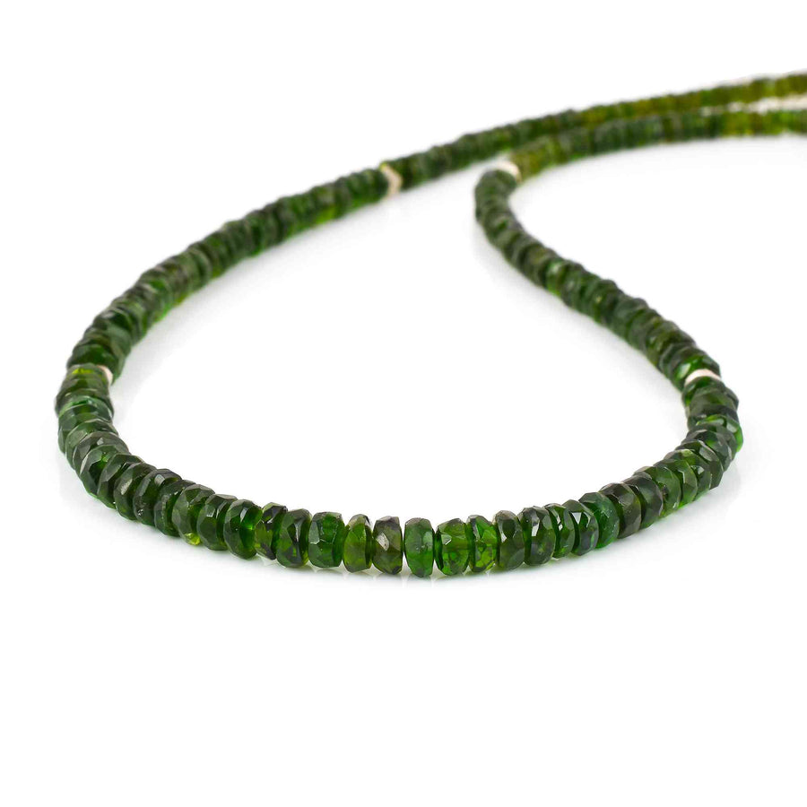 Green Chrome Diopside Gemstone Beaded Necklace