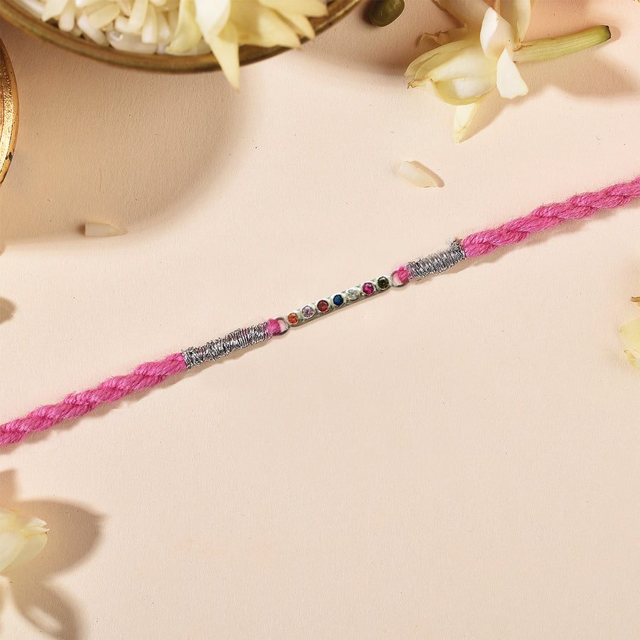 Seven Chakra Silver Rakhi