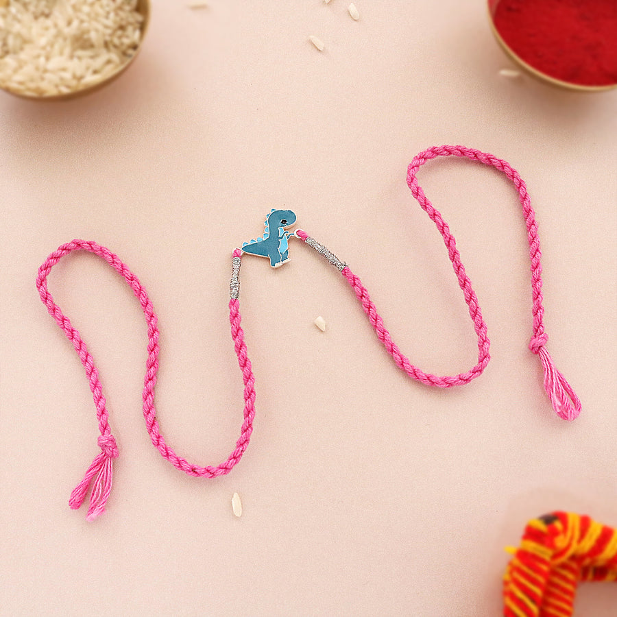 Dino Kids Silver Rakhi