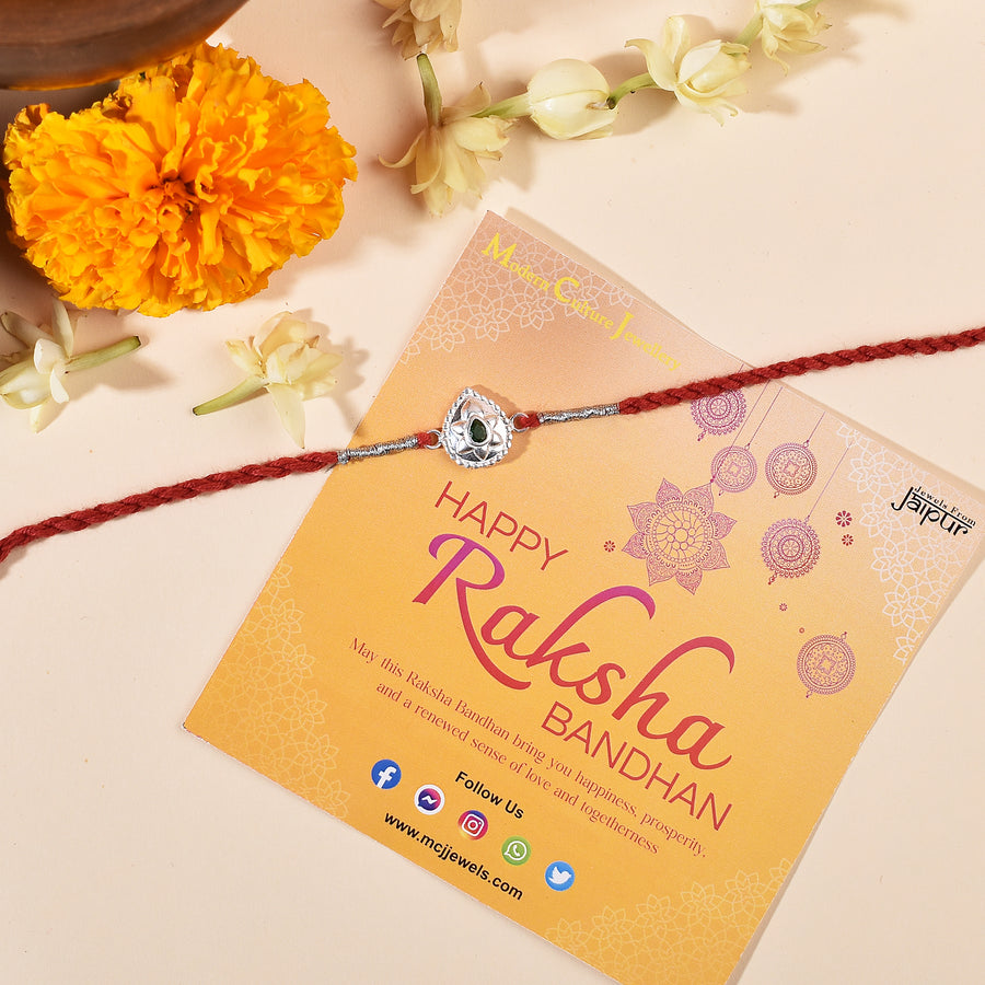 Leaf Bud Silver Rakhi