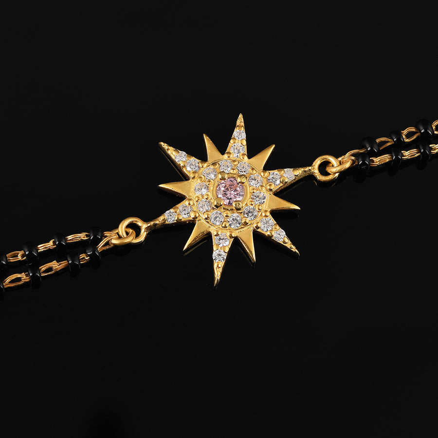 925 Silver Galaxy Star Charm Mangalsutra Bracelet