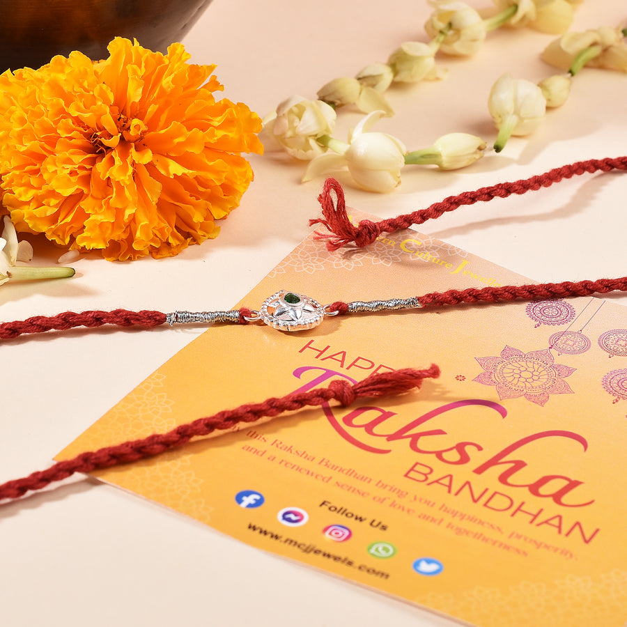 Leaf Bud Silver Rakhi