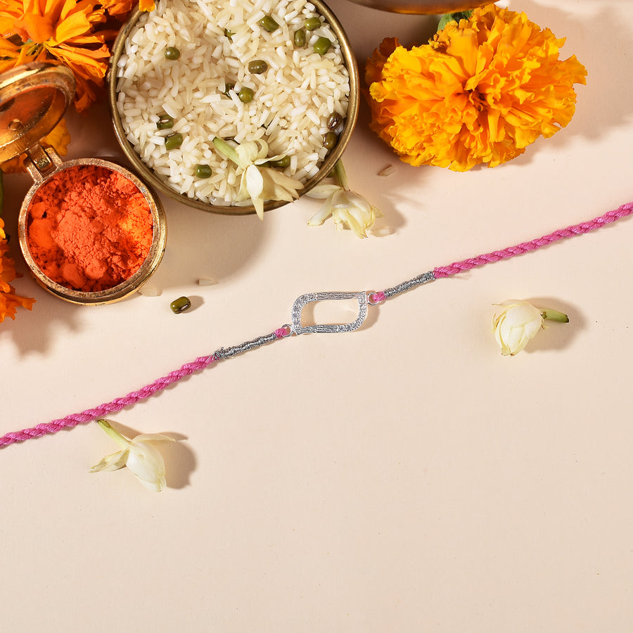 Bliss Cubic Zirconia Silver Rakhi