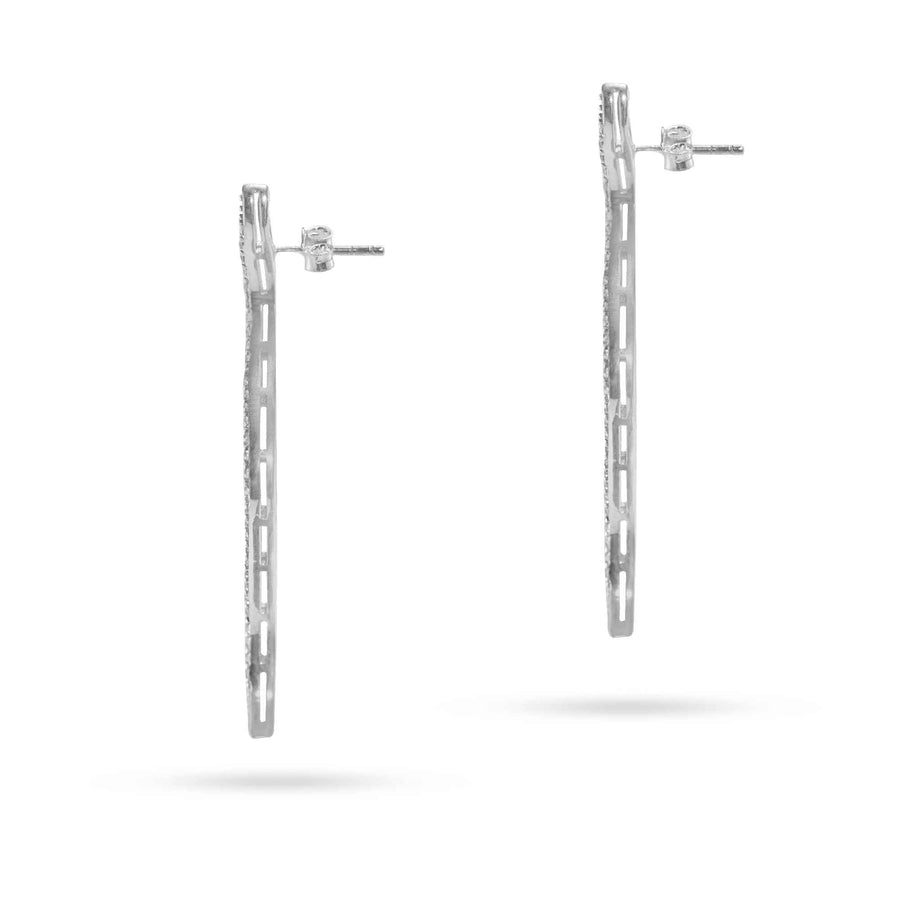 Cubic Zirconia Wave Silver Earrings