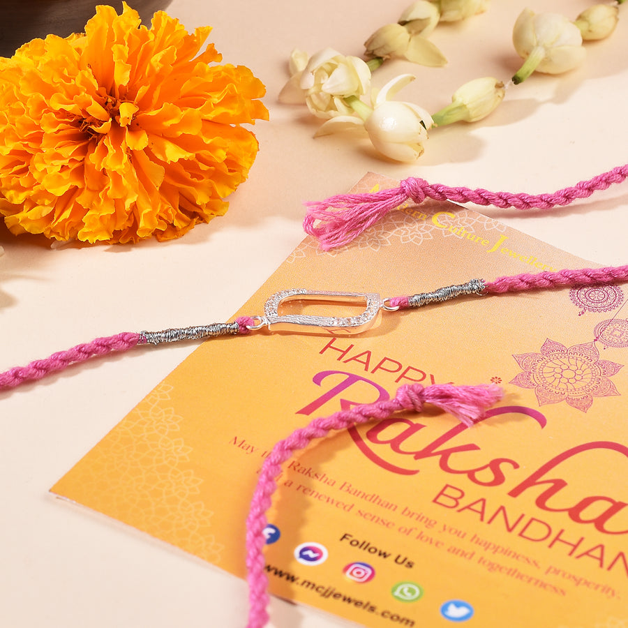 Bliss Cubic Zirconia Silver Rakhi