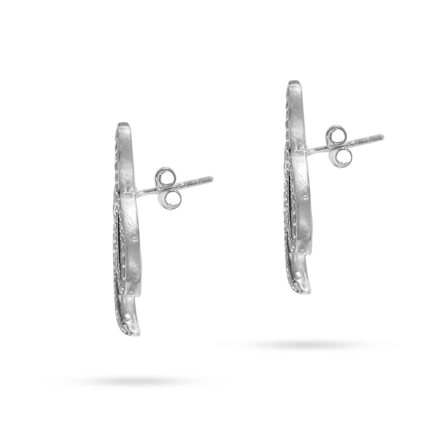 Dangling Cubic Zirconia Silver Stud Earrings