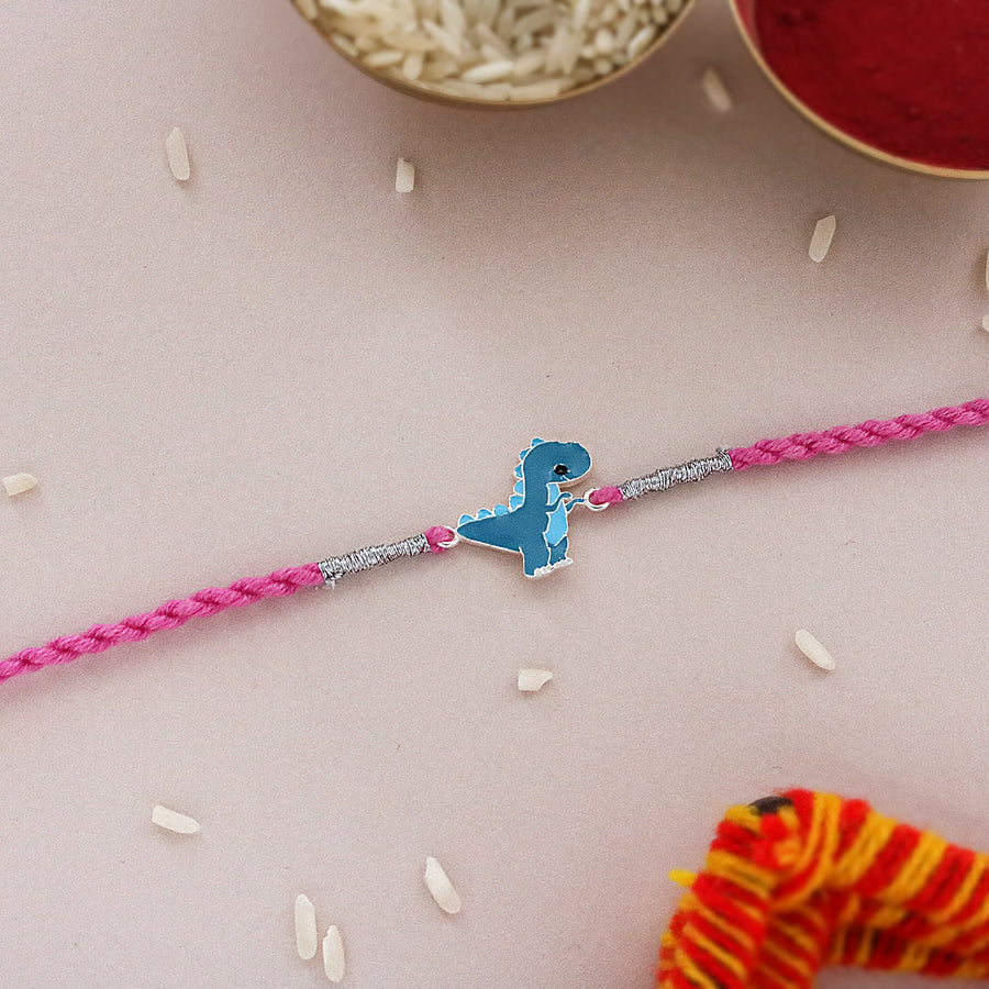 Dino Kids Silver Rakhi