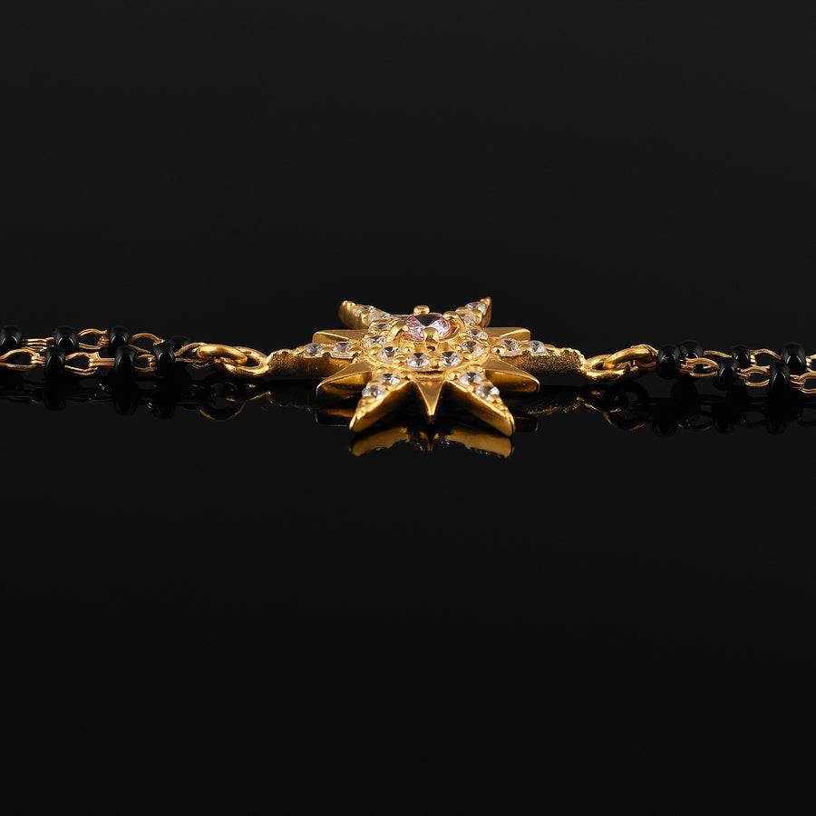 925 Silver Galaxy Star Charm Mangalsutra Bracelet