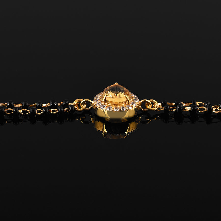 925 Silver Gold-Plated Citrine Mangalsutra Bracelet
