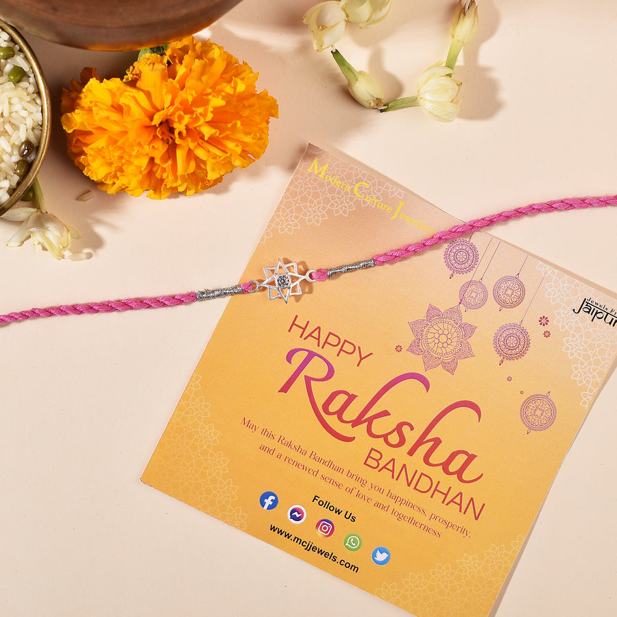Periwinkle Silver Rakhi