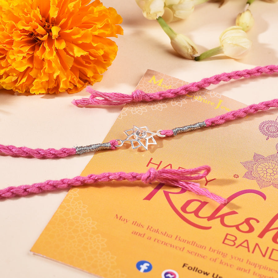 Periwinkle Silver Rakhi