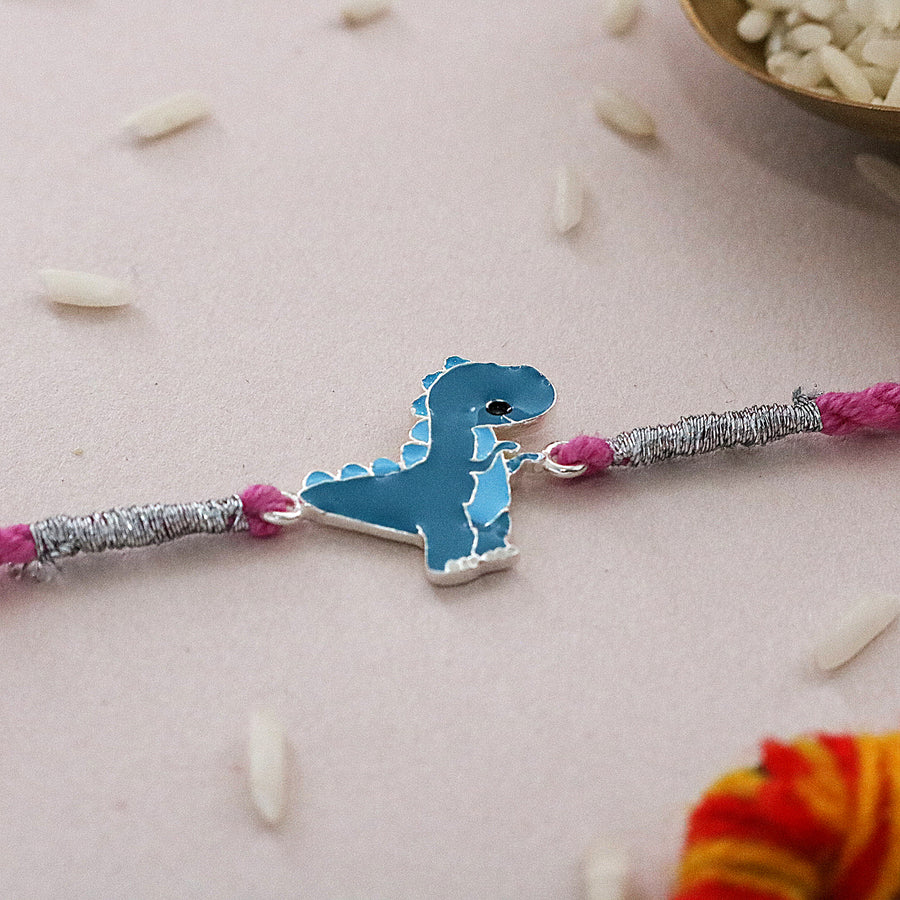 Dino Kids Silver Rakhi