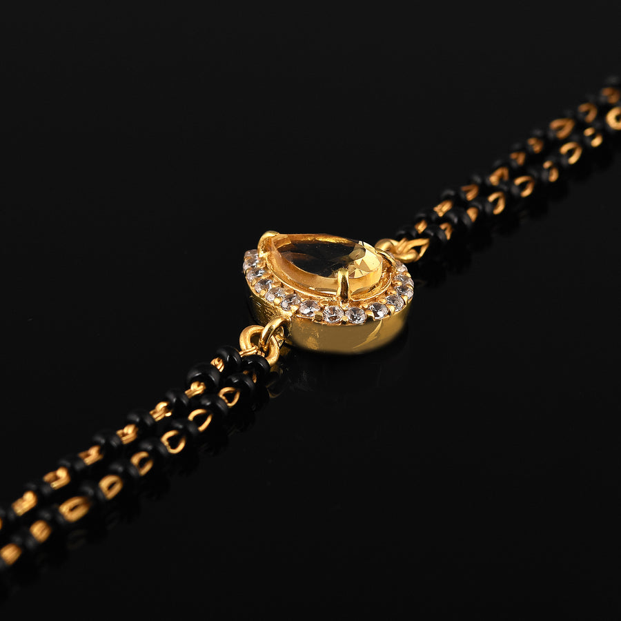 925 Silver Gold-Plated Citrine Mangalsutra Bracelet