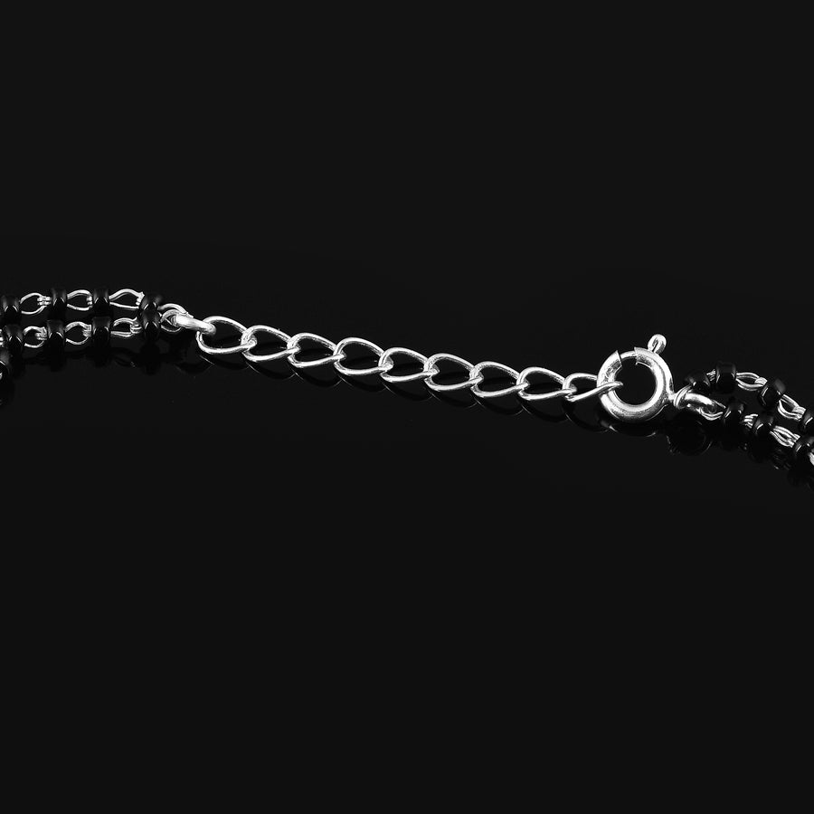 925 Silver Oxidized Floral Mangalsutra Bracelet