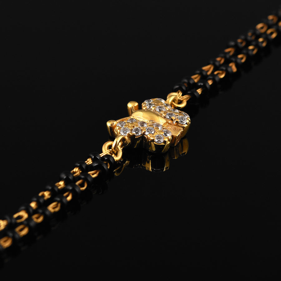 925 Silver Cute Butterfly CZ Mangalsutra Bracelet