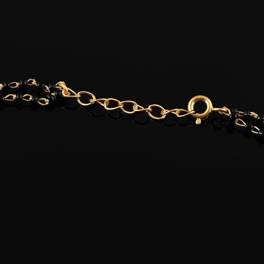 Half Crescent Moon Polki Charm Mangalsutra Bracelet