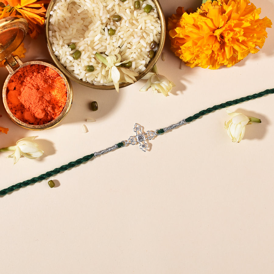 Silver Poppy Rakhi