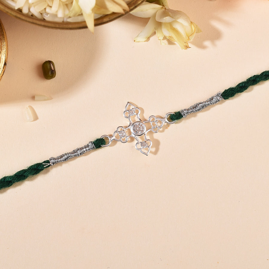 Silver Poppy Rakhi