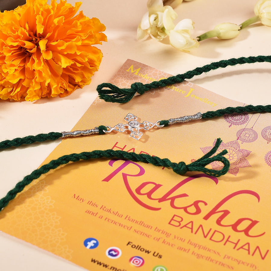 Silver Poppy Rakhi