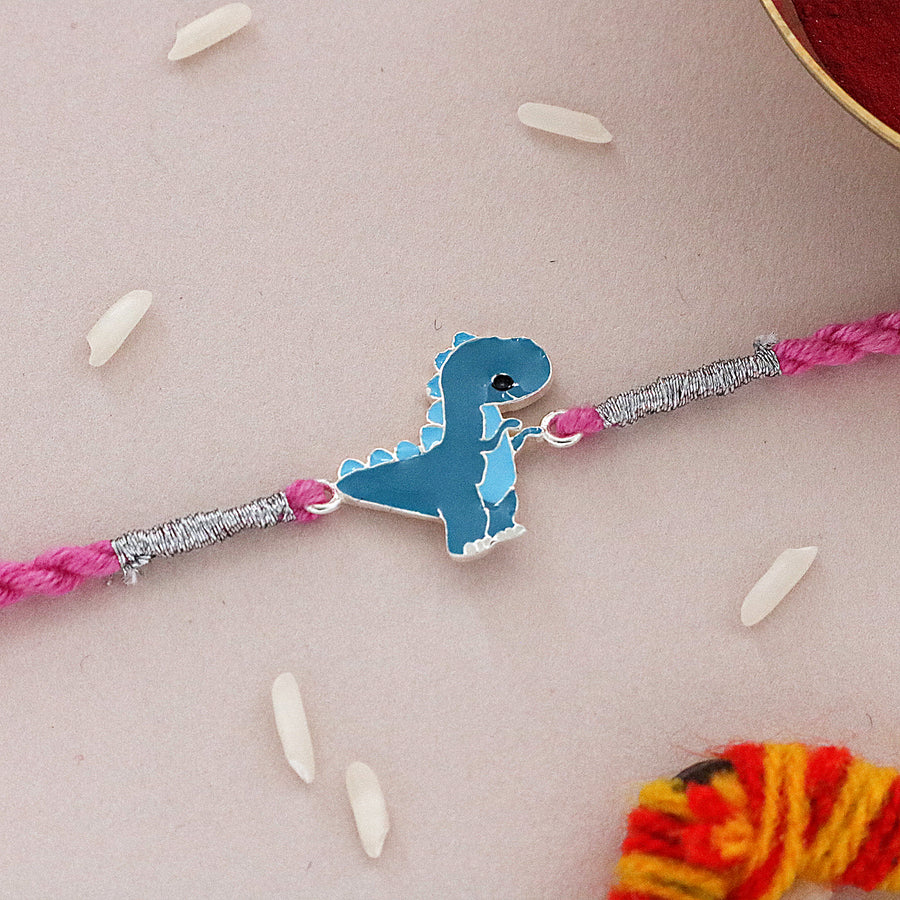 Dino Kids Silver Rakhi