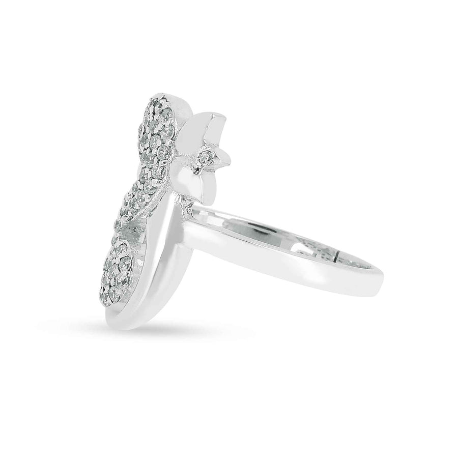 Royal Peacock Cubic Zirconia Silver Finger Ring