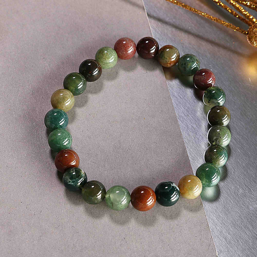 Natural Indian Agate Beads Bracelet