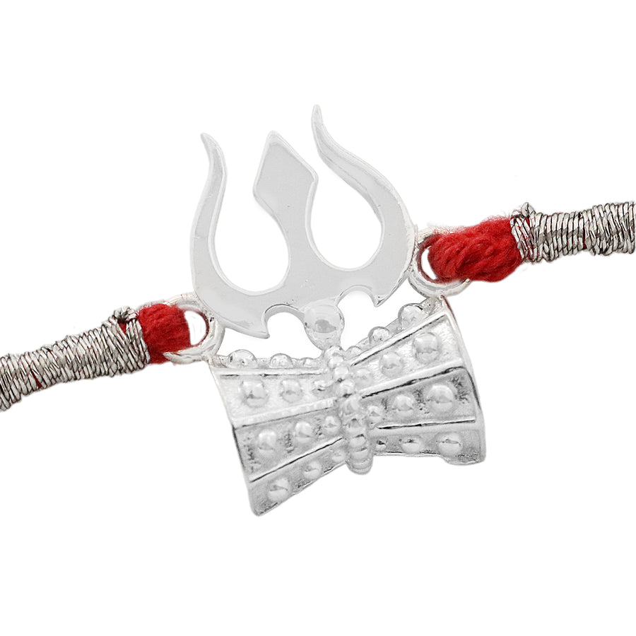 Trishul-Damru Divine Rakhi in 925 Sterling Silver