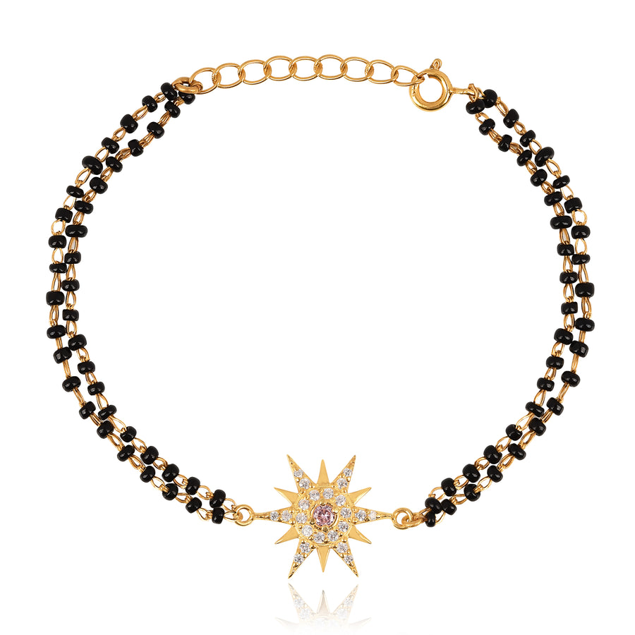 925 Silver Galaxy Star Charm Mangalsutra Bracelet