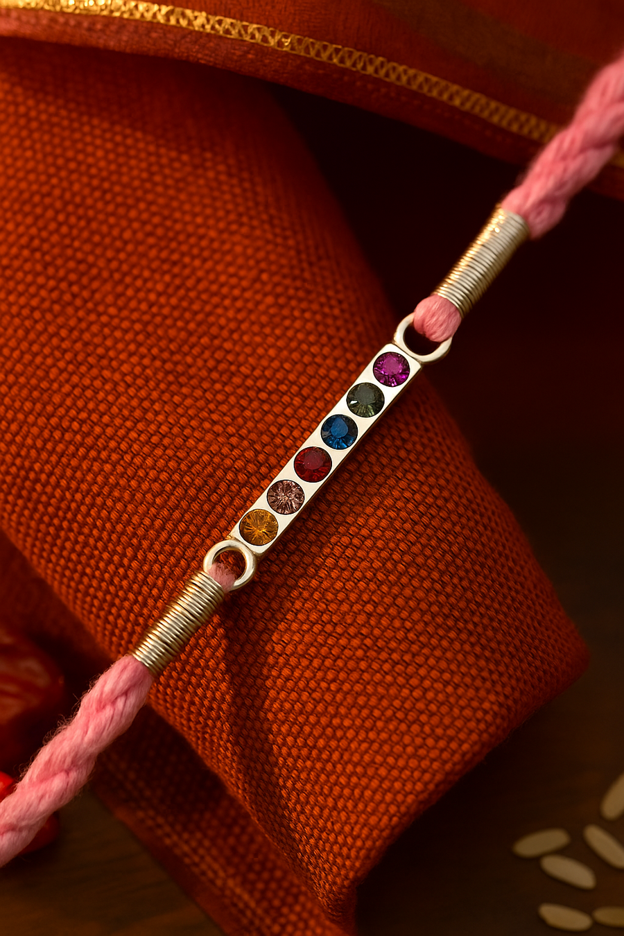 Seven Chakra Silver Rakhi