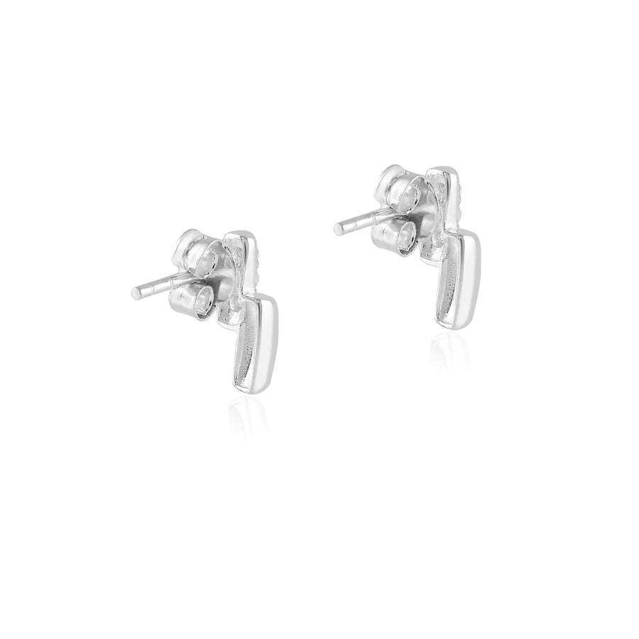 Cubic Zirconia Dainty 925 Silver Stud Earrings