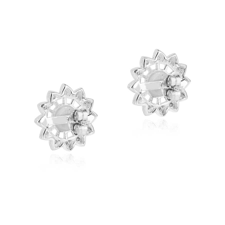 Pearl Marigold 925 Silver Stud Earrings