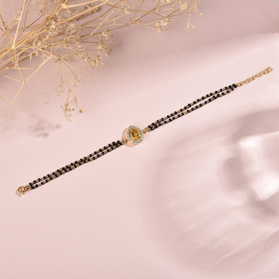 925 Silver Gold-Plated Citrine Mangalsutra Bracelet