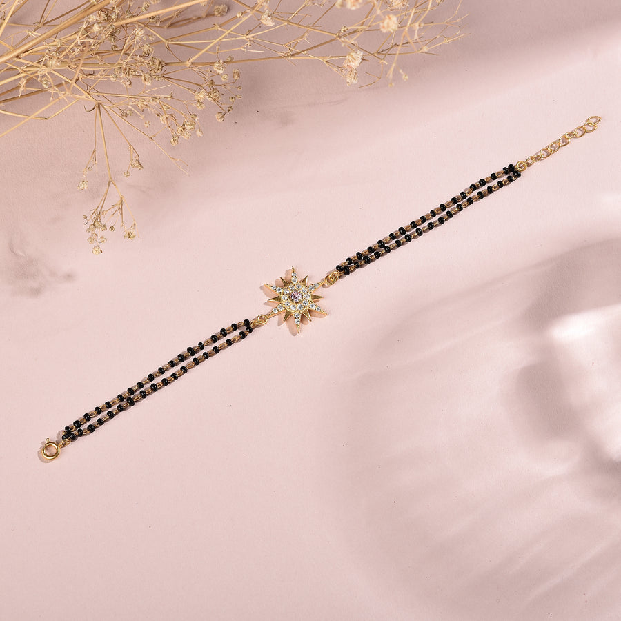 925 Silver Galaxy Star Charm Mangalsutra Bracelet
