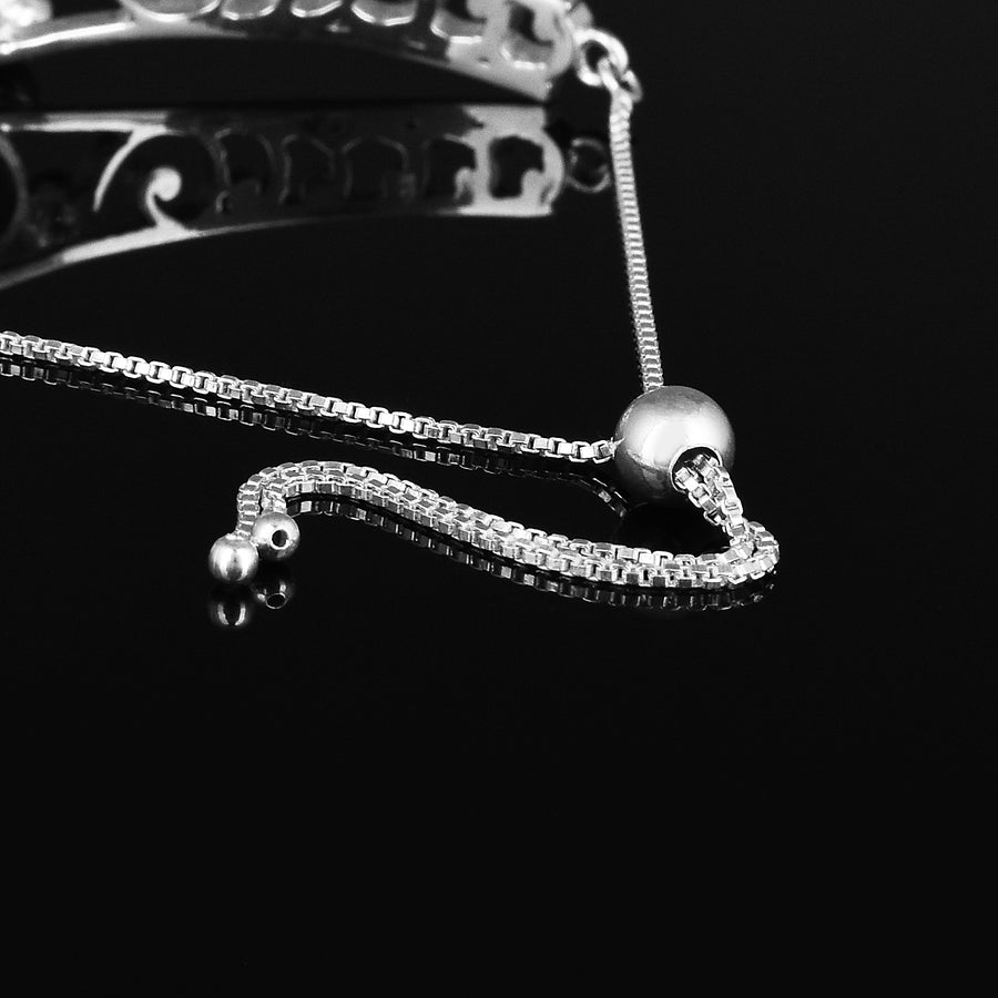 Amethyst Pearl Star Adjustable 925 Silver Chain Bracelet