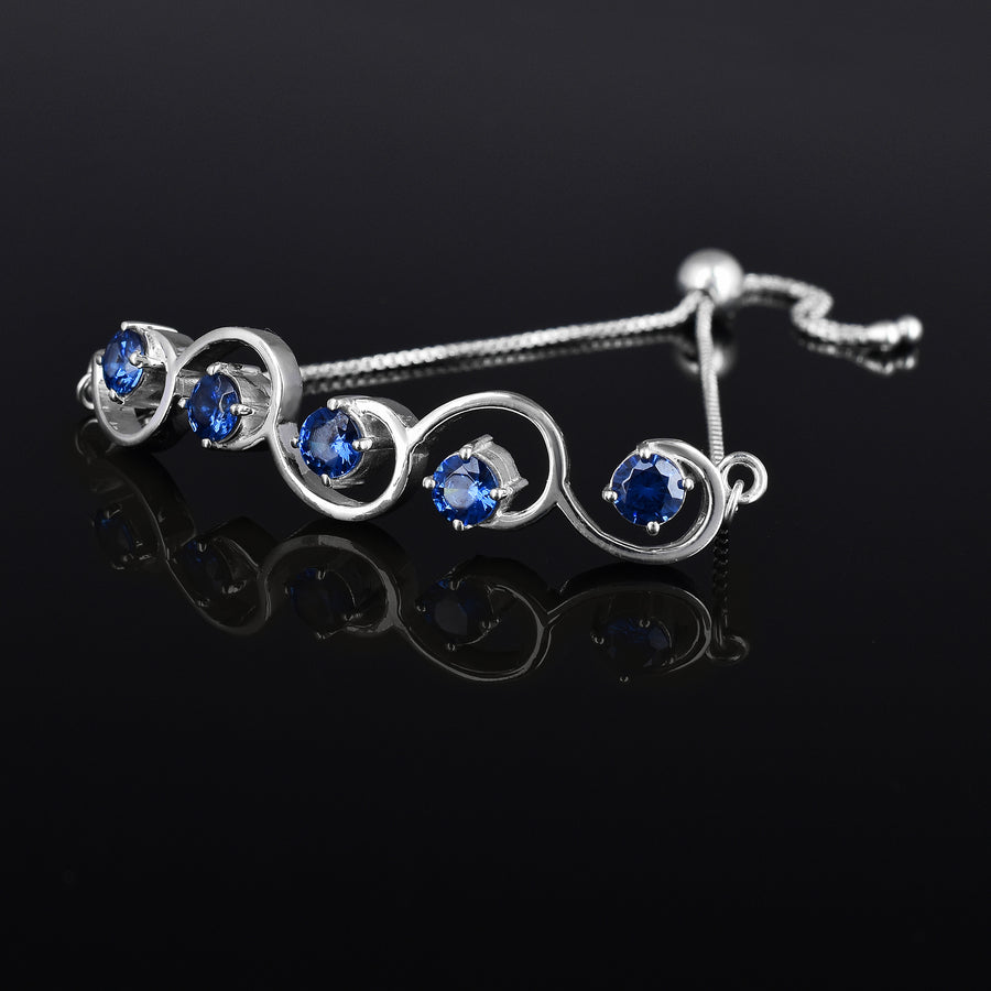 Blue Stone Arbor 925 Silver Chain Bracelet