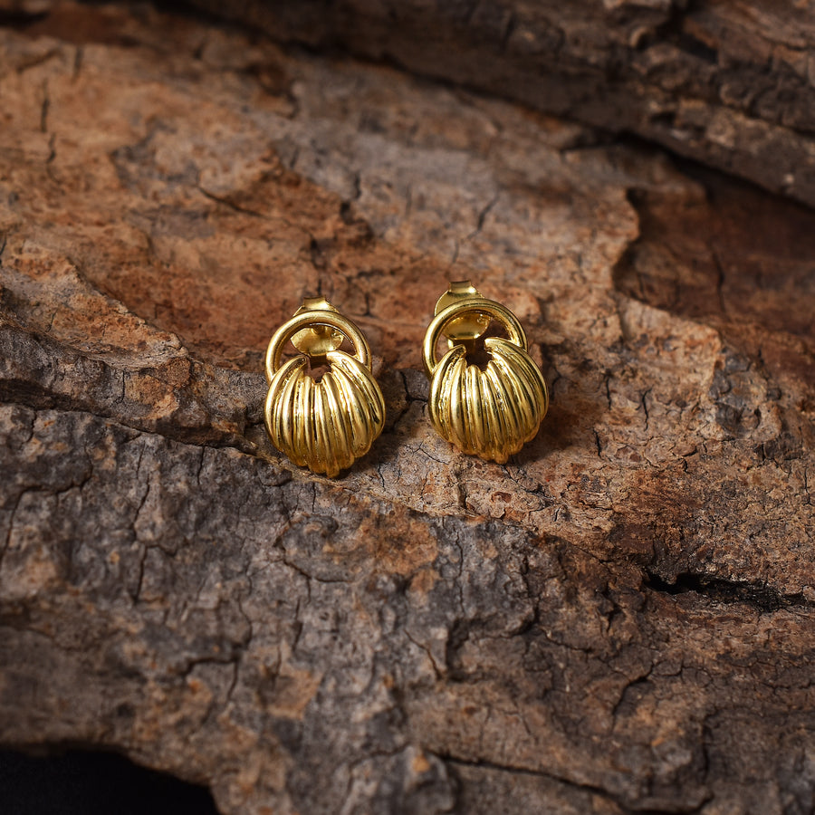 925 Silver Pretty Gold Plated Stud Earrings