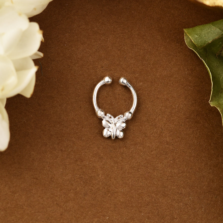 Tiny Butterfly 925 Silver Septum Nose Ring