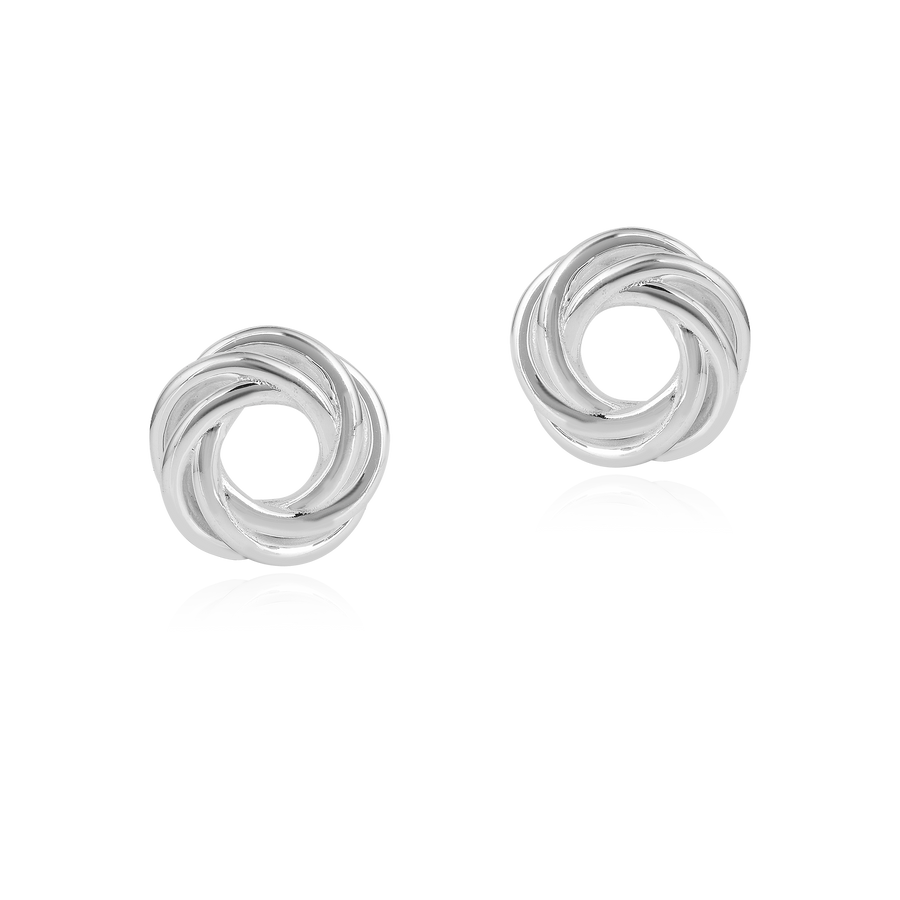 Twisted Round 925 Silver Stud Earrings