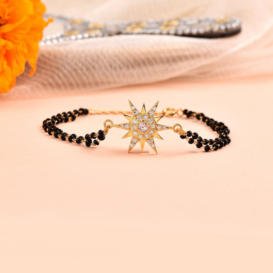 925 Silver Galaxy Star Charm Mangalsutra Bracelet