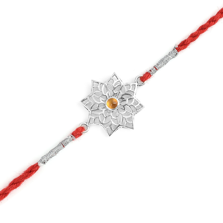 Ethereal Rakhi & Pearl Bracelet Bhaiya Bhabhi Combo Pack