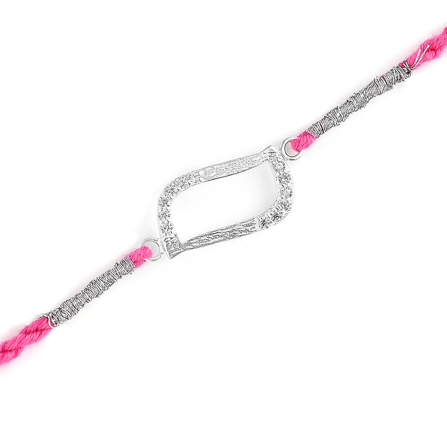 Bliss Cubic Zirconia Silver Rakhi