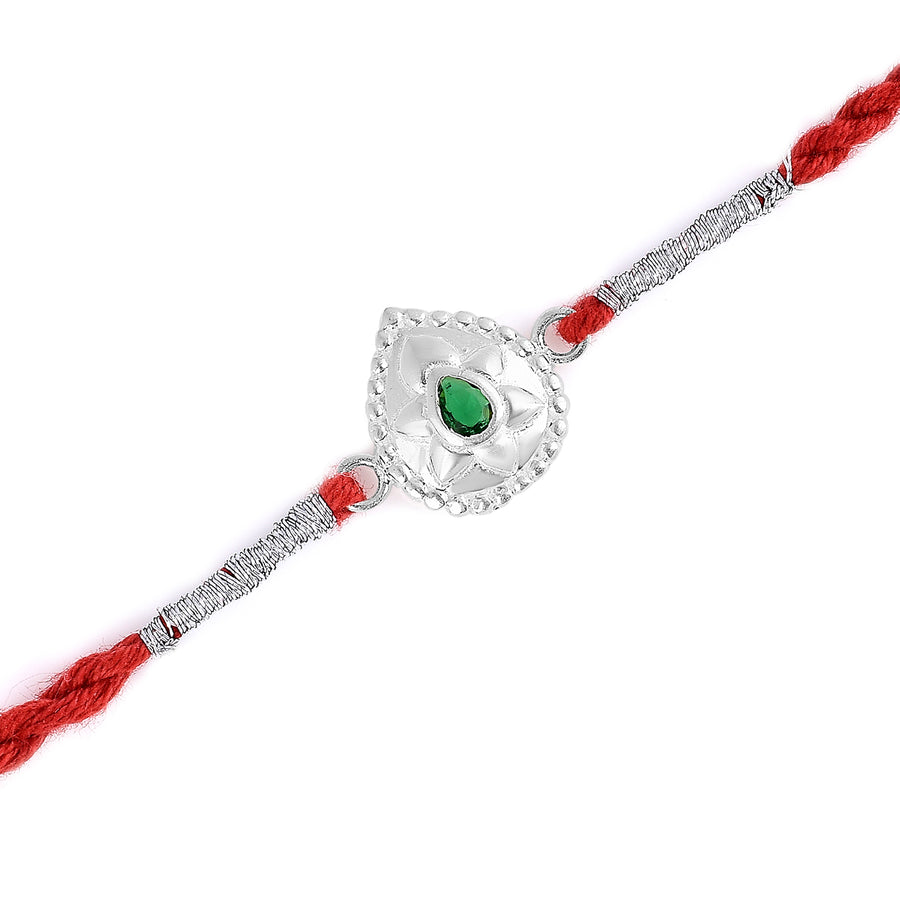 Leaf Bud Silver Rakhi