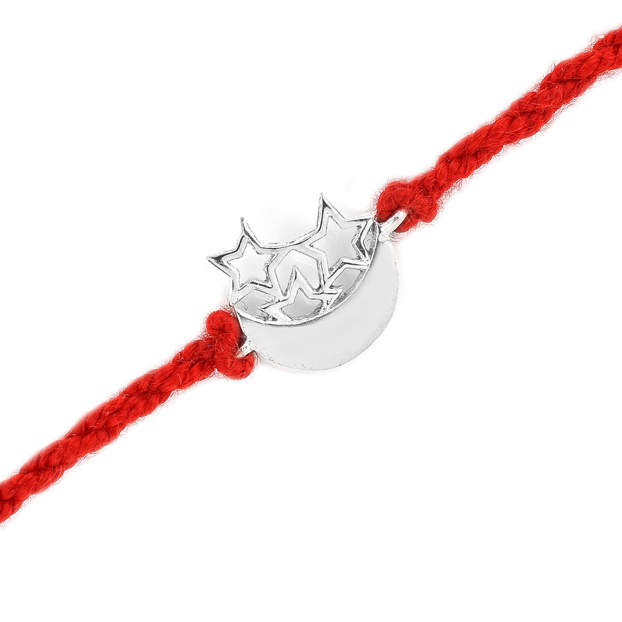 Star Moon Silver Kids Rakhi