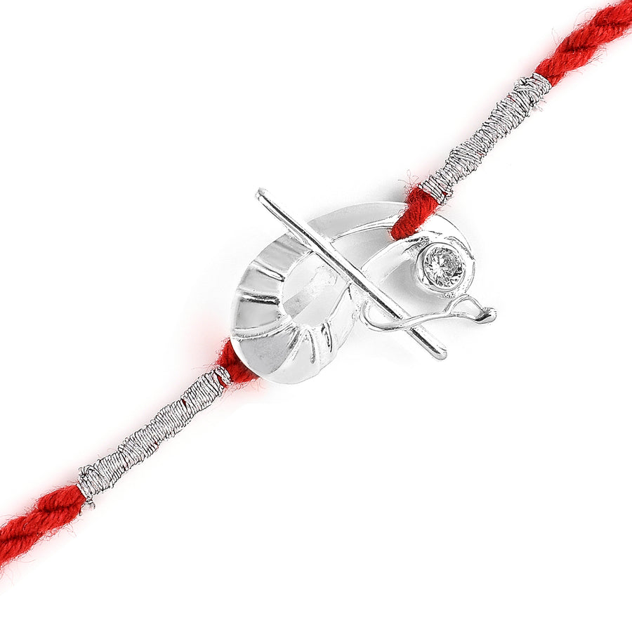 2 in 1 Peacock Fluite Silver Rakhi Pendant