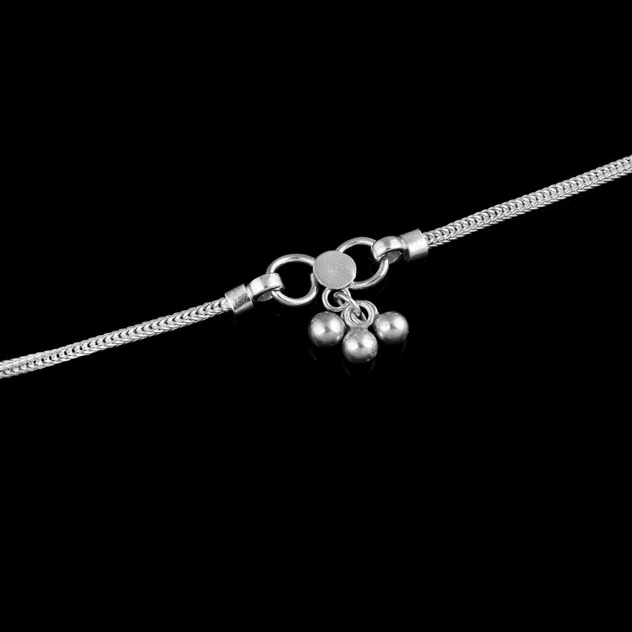 Cubic Zirconia Multi Circle Silver Anklet