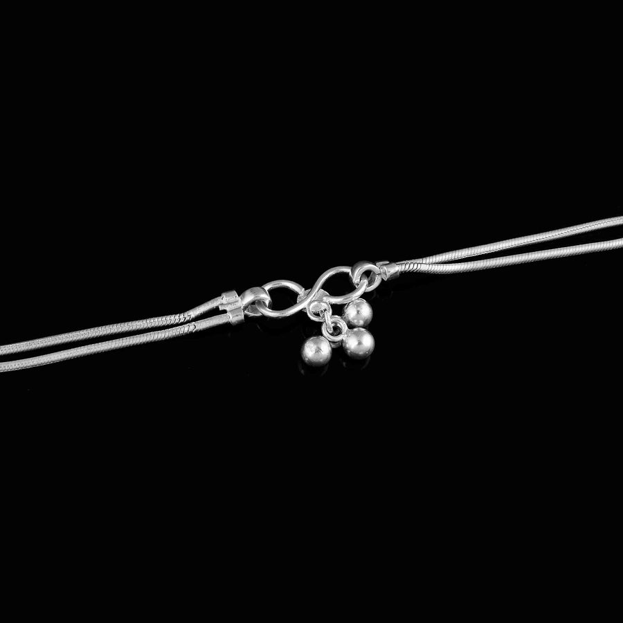 Pink Pretty Delight Pearl Drop 925 Silver Anklets For Single Leg