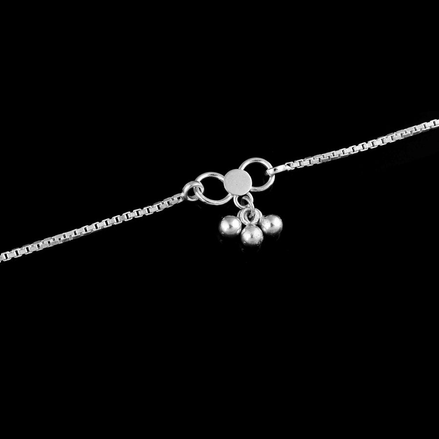Abstract Cubic Zirconia 925 Silver Anklet