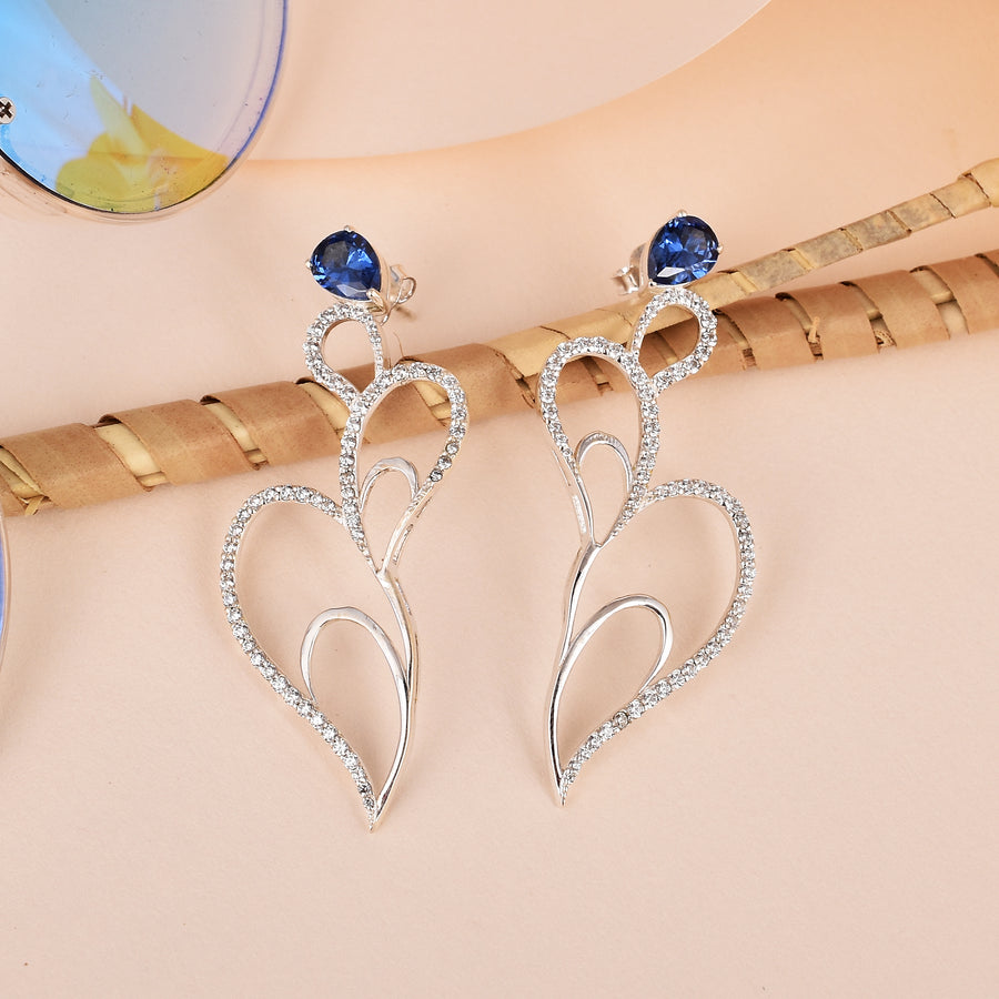 Blue Hydro Silver Dangle Earrings