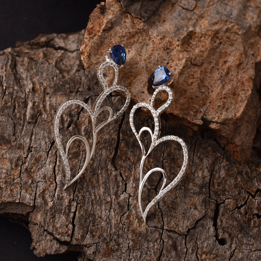 Blue Hydro Silver Dangle Earrings