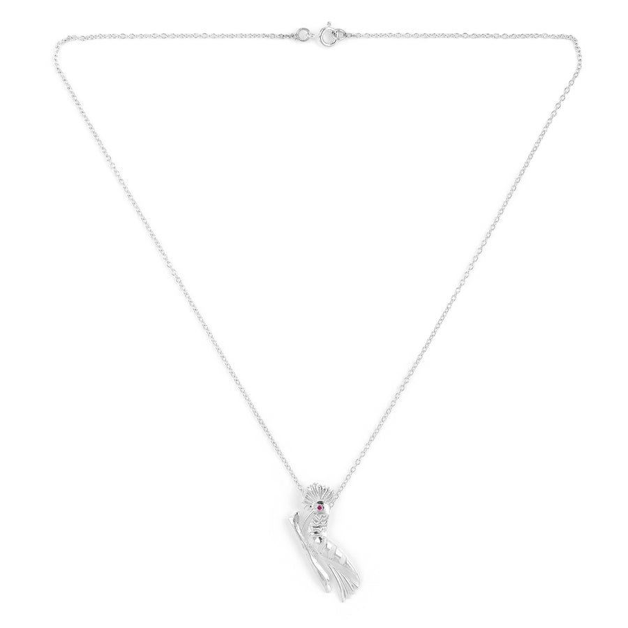 Woodpecker Silver Pendant With Chain